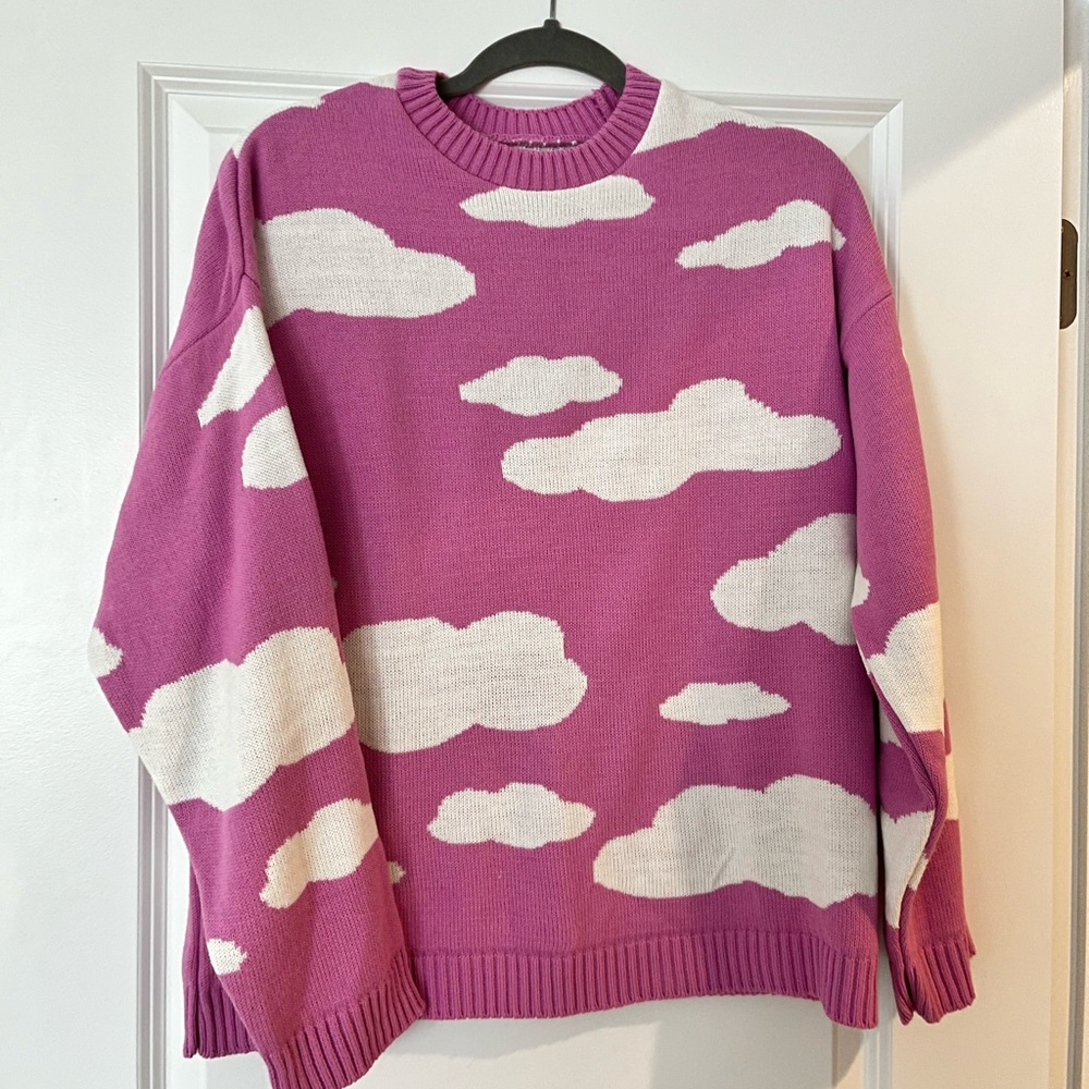 ASOS pink clouds sweater y2k